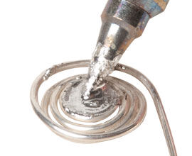 Soldering iron in spiraled wire